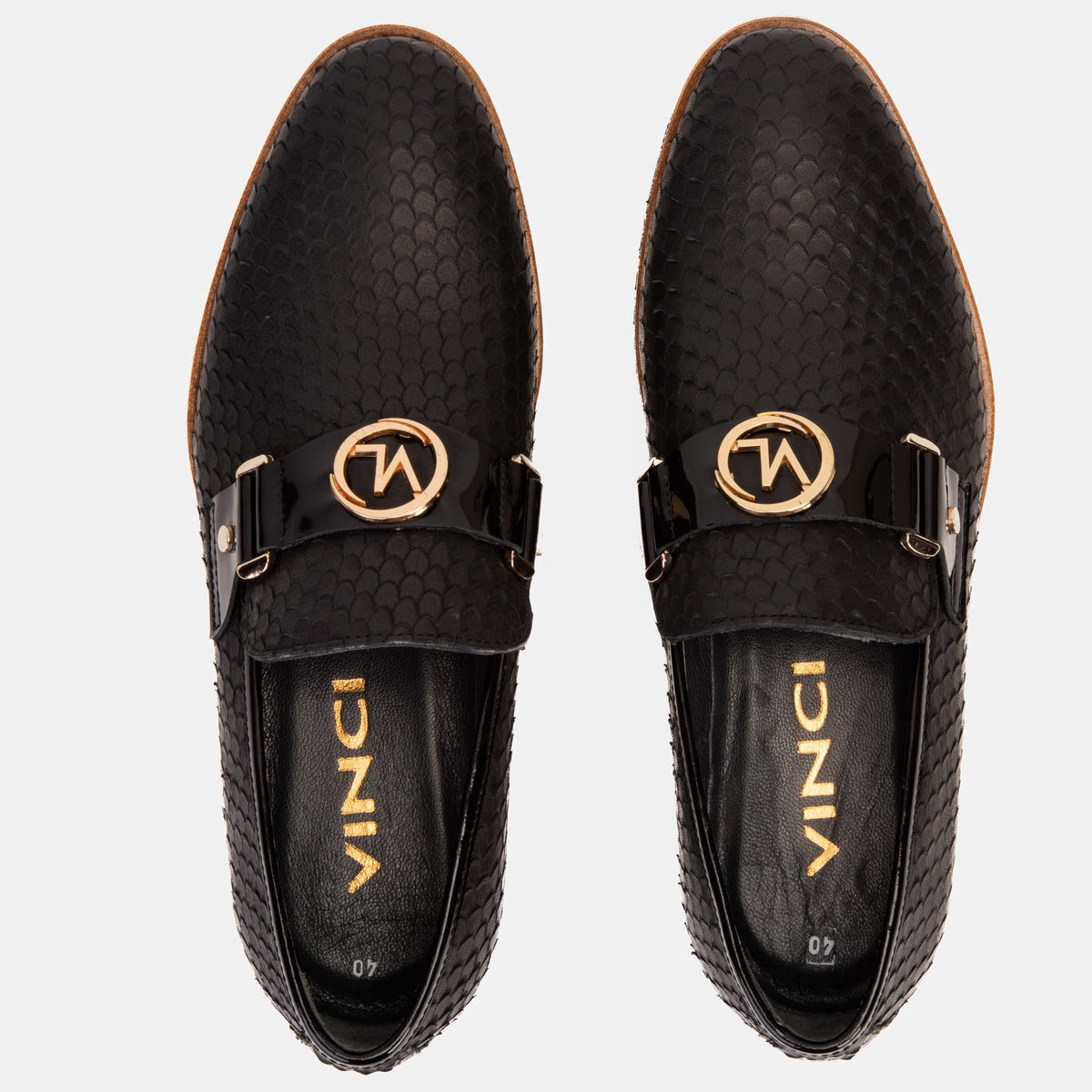Vinci Leather The Legacy Black Leather Men Casual Loafer Shoe – product view 9