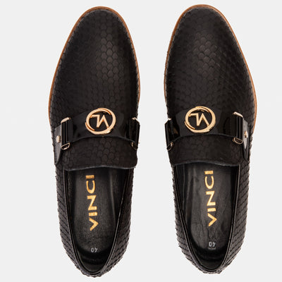 Vinci Leather The Legacy Black Leather Men Casual Loafer Shoe – product view 9