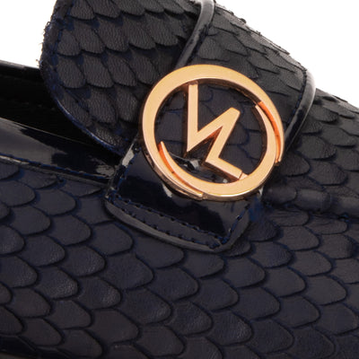 Vinci Leather The Monarch Navy Blue Leather Men Dress Shoe – product view 10