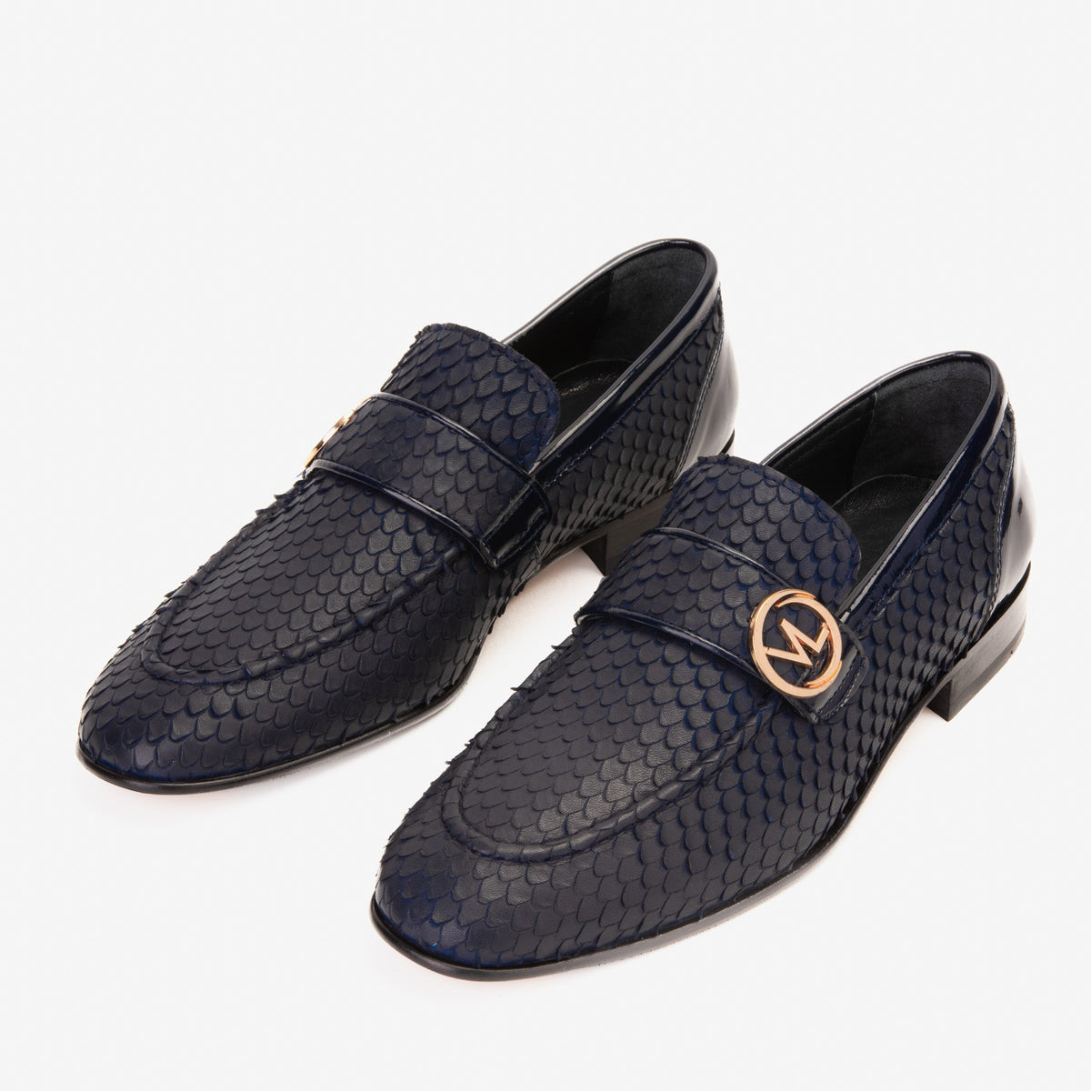 Vinci Leather The Monarch Navy Blue Leather Men Dress Shoe – product view 6