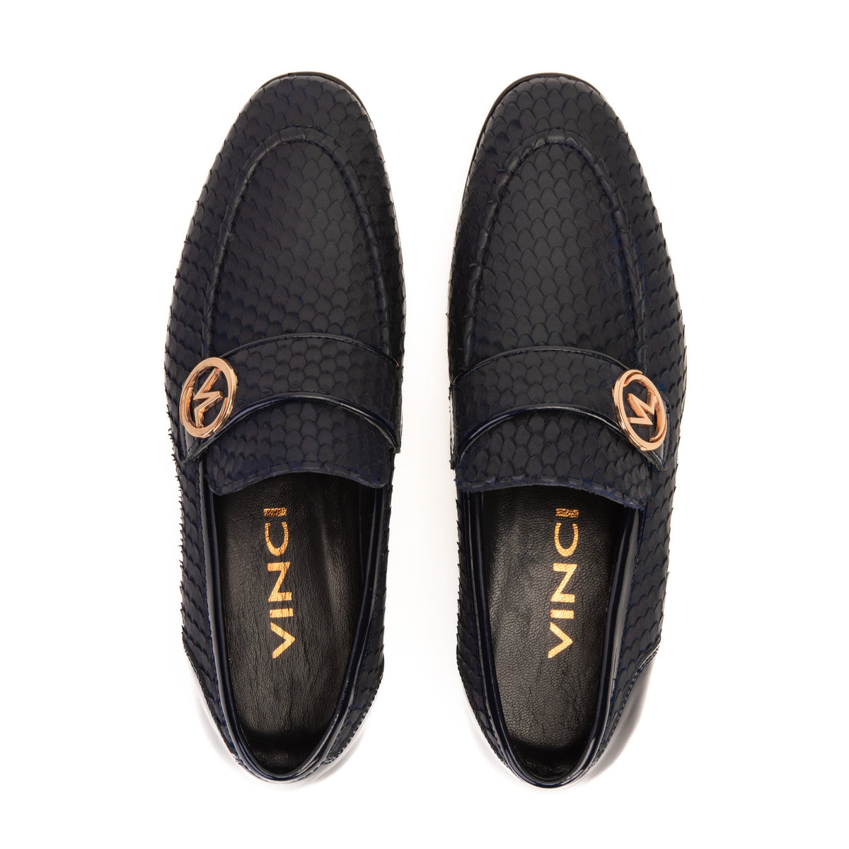Vinci Leather The Monarch Navy Blue Leather Men Dress Shoe – product view 9
