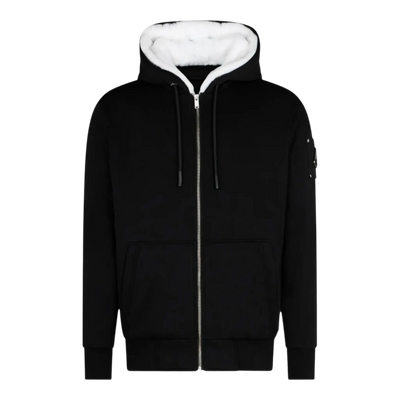 MOOSE KNUCKLES CLASSIC BUNNY MEN Zip-Up Hoodie Black/White Fur