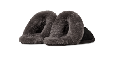 UGG Scuffette II Womens Slippers — Black/Grey Suede