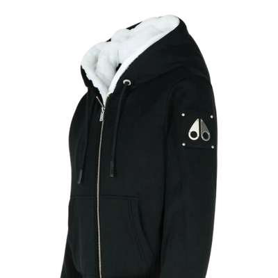 MOOSE KNUCKLES CLASSIC BUNNY MEN Zip-Up Hoodie Black/White Fur