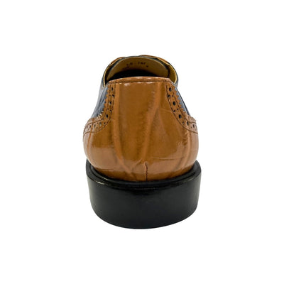 Liberty Zeno Macon Leather and Suede Crocodile Printed Oxford Dress Shoes