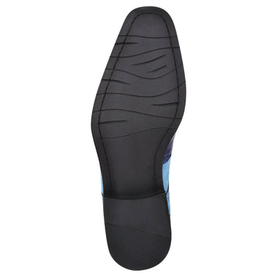 Liberty Zeno Macon Leather and Suede Crocodile Printed Oxford Dress Shoes
