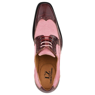 Liberty Zeno Macon Leather and Suede Crocodile Printed Oxford Dress Shoes