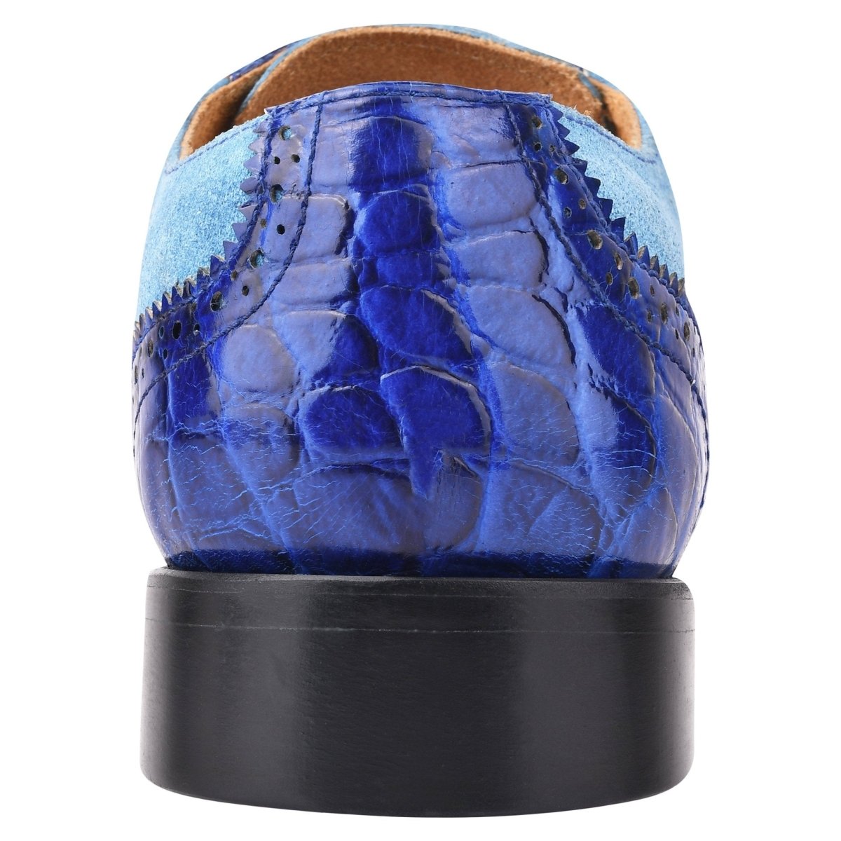 Liberty Zeno Macon Leather and Suede Crocodile Printed Oxford Dress Shoes