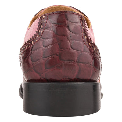 Liberty Zeno Macon Leather and Suede Crocodile Printed Oxford Dress Shoes