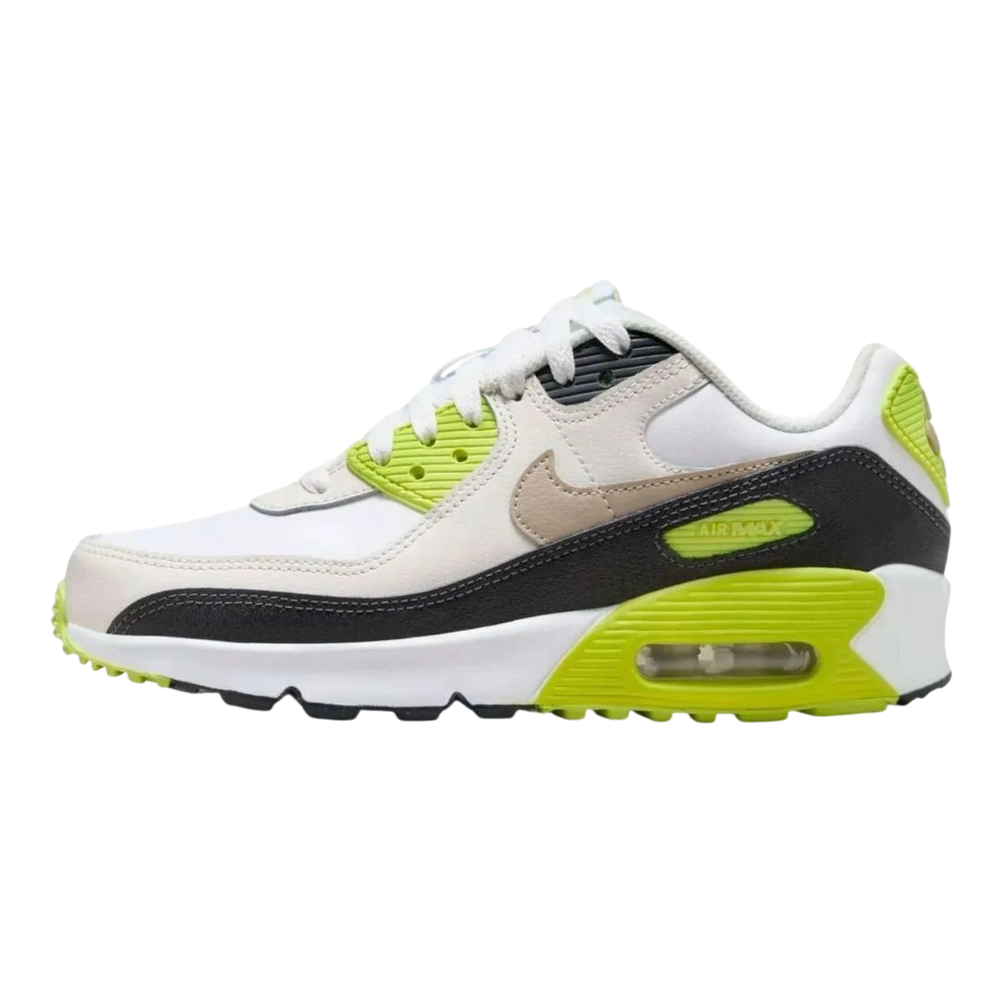 Nike Air Max 90 Big Kids' (GS) Sneakers — White/Cyber Low-Top