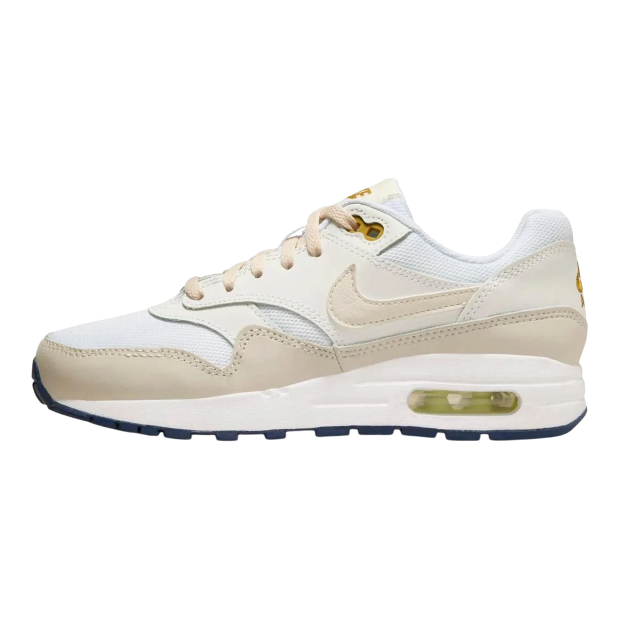 Nike Air Max 1 Big Kids' (GS) Sneakers — White/Bronzine Low-Top