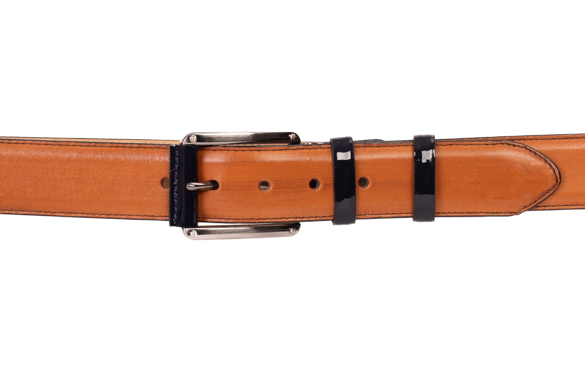 Vinci Leather The Maratea Tan & Navy Leather Belt – product view 2