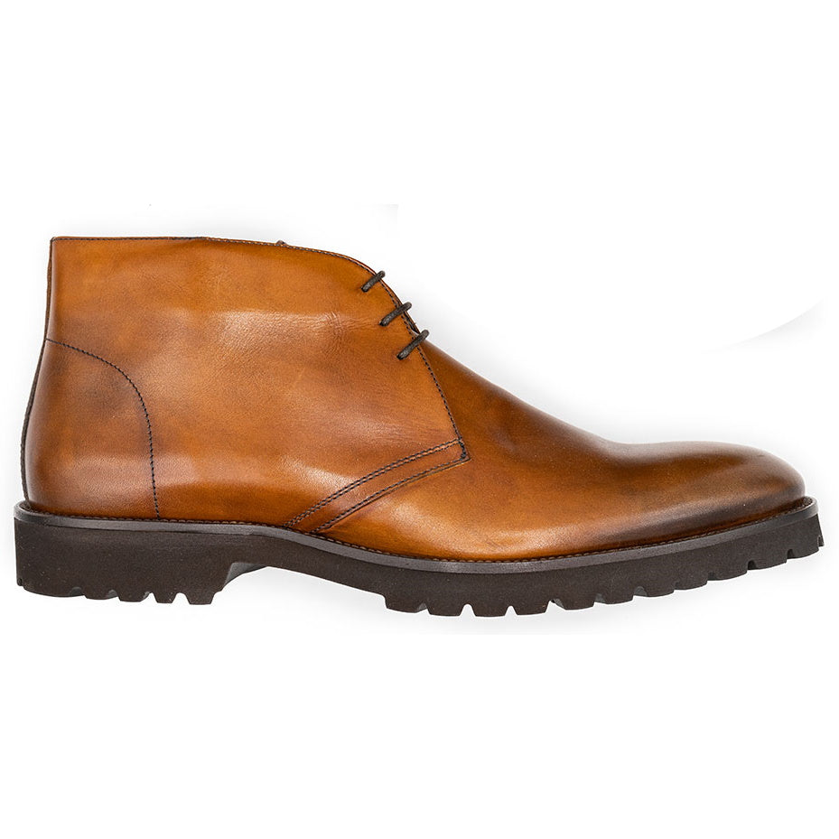 Zelli Italia Men's 45-560-SCH MARCO Burnished Baby Calfskin Chukka Boot, Scotch