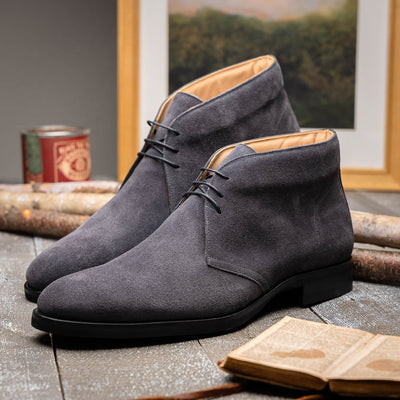 Zelli Italia Men's 46-592-GRY MARCO Suede Calfskin Chukka Boot Grey