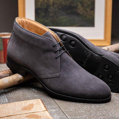 Zelli Italia Men's 46-592-GRY MARCO Suede Calfskin Chukka Boot Grey