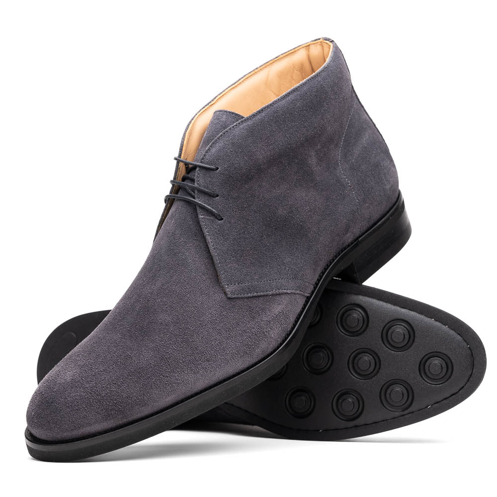 Zelli Italia Men's 46-592-GRY MARCO Suede Calfskin Chukka Boot Grey