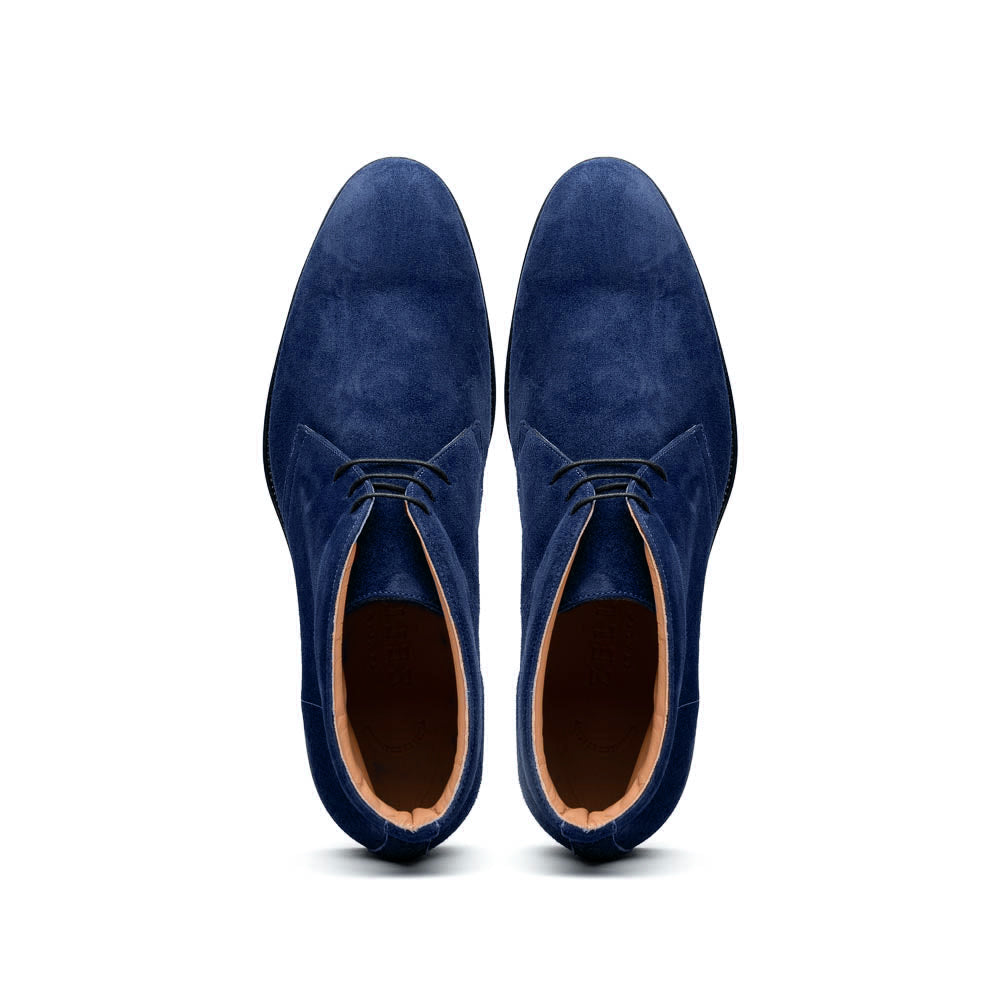 Zelli Italia Men's 46-592-NVY MARCO Suede Calfskin Chukka Boot, Navy