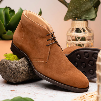 Zelli Italia Men's 46-592-TOB MARCO Suede Calfskin Chukka Boot, Tobacco