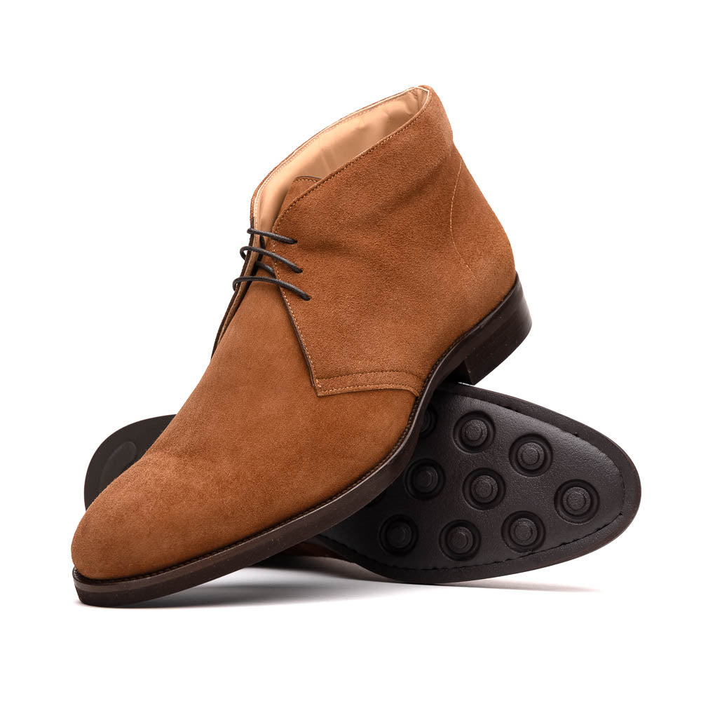 Zelli Italia Men's 46-592-TOB MARCO Suede Calfskin Chukka Boot, Tobacco