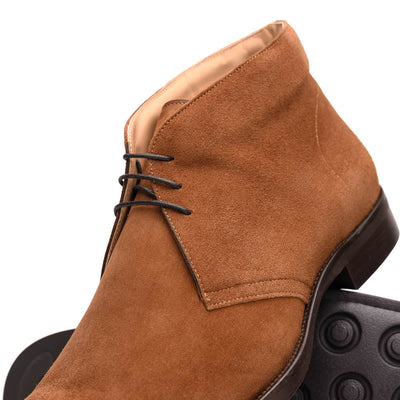 Zelli Italia Men's 46-592-TOB MARCO Suede Calfskin Chukka Boot, Tobacco