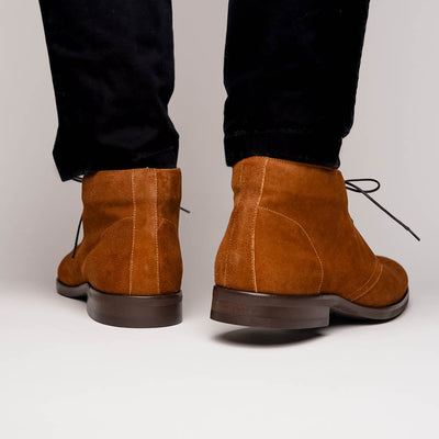 Zelli Italia Men's 46-592-TOB MARCO Suede Calfskin Chukka Boot, Tobacco