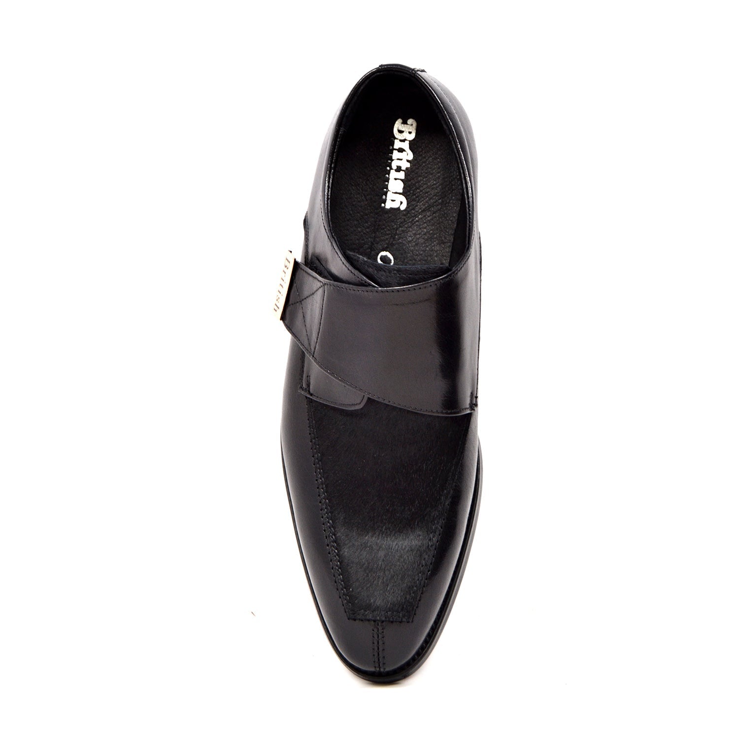 British Walkers Master Men's Black Leather and Pony Skin Strap Dress Shoes view 15