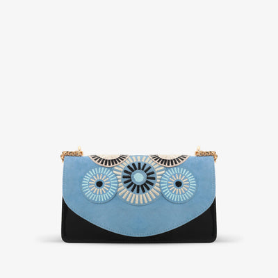 The Parama Blue Suede Leather Handbag