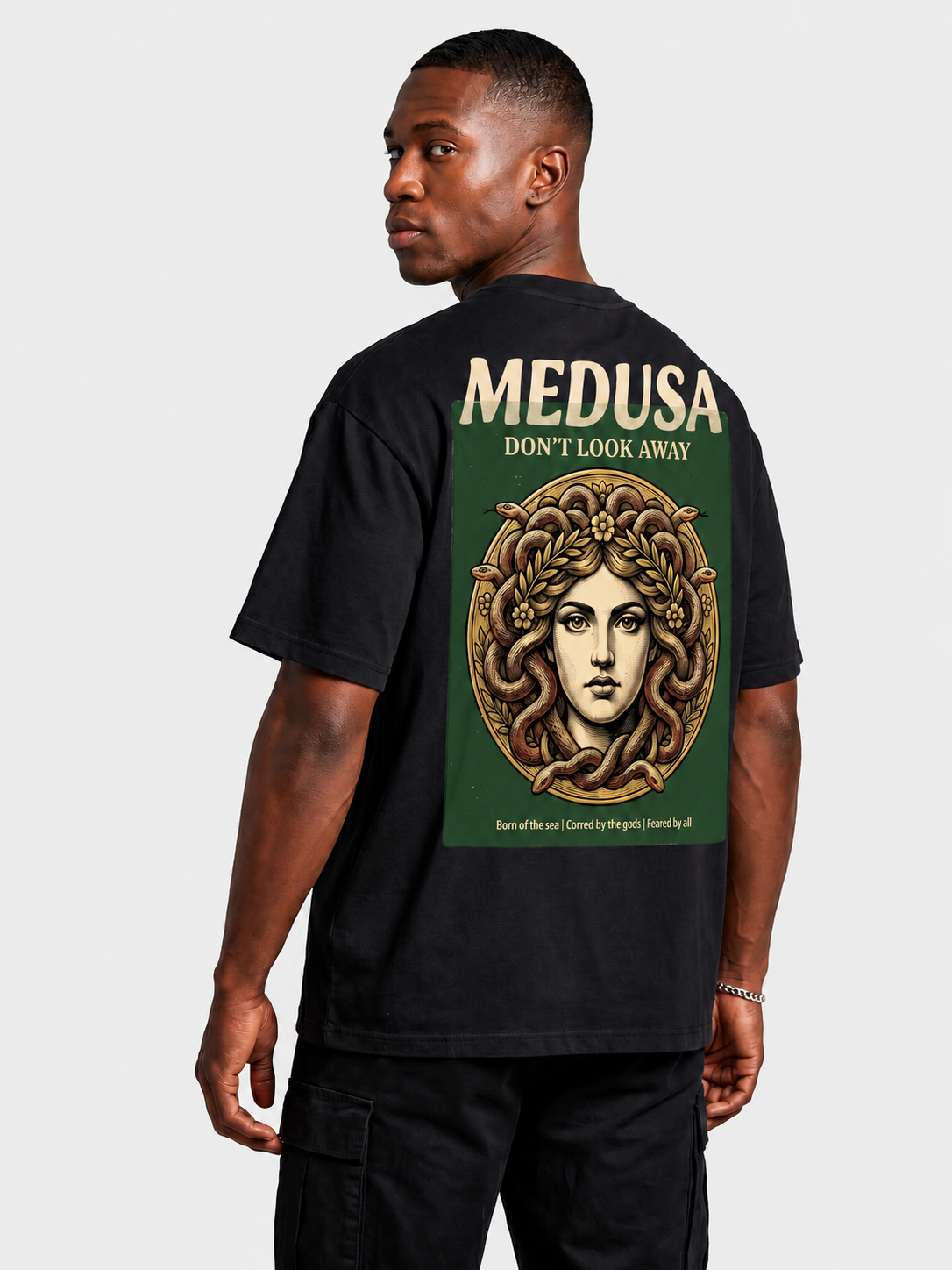 Apollo Moda  'Medusa Don't Look Away' Oversized Graphic Tee – product view 1