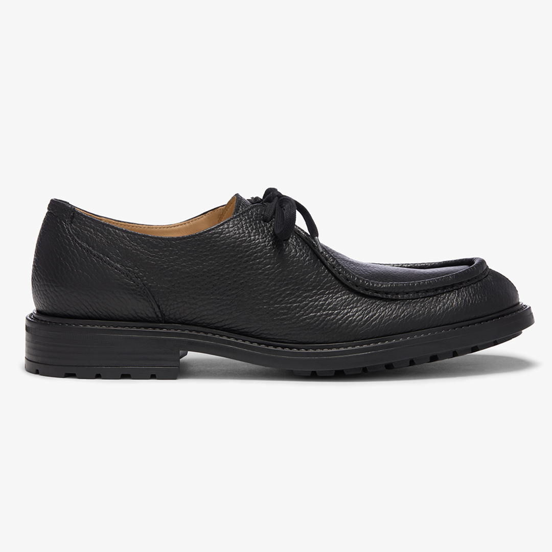 Del Toro Shoes Men's Black Pebbled Leather Tuscan Moc Boot