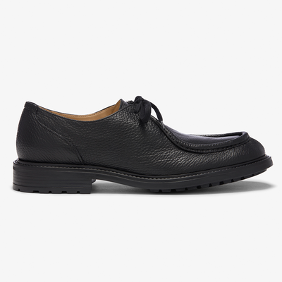 Del Toro Shoes Men's Black Pebbled Leather Tuscan Moc Boot