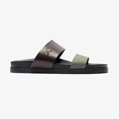 Del Toro Shoes Men's Brown & Green Cinturini Sandal