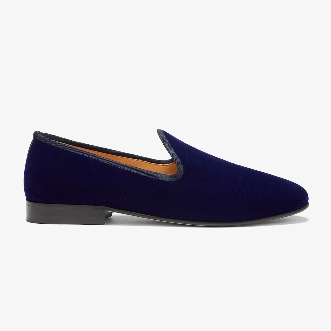Del Toro Shoes Men's Navy Velvet Slipper II