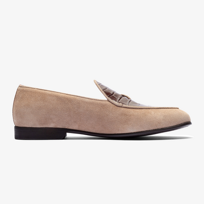 Del Toro Shoes Men's Sandstone Croc Milano Loafer