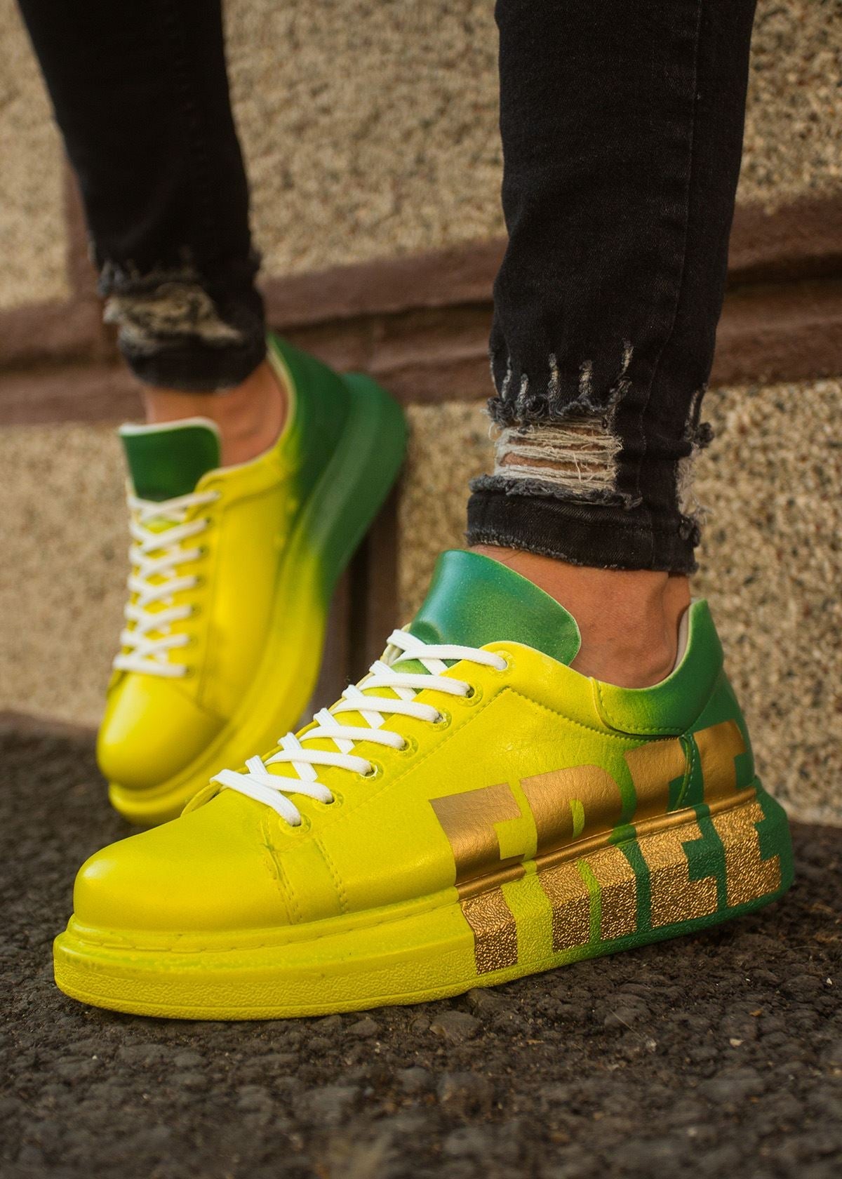 Apollo Moda  Men's Genova "FREE" Yellow/Green – product view 2