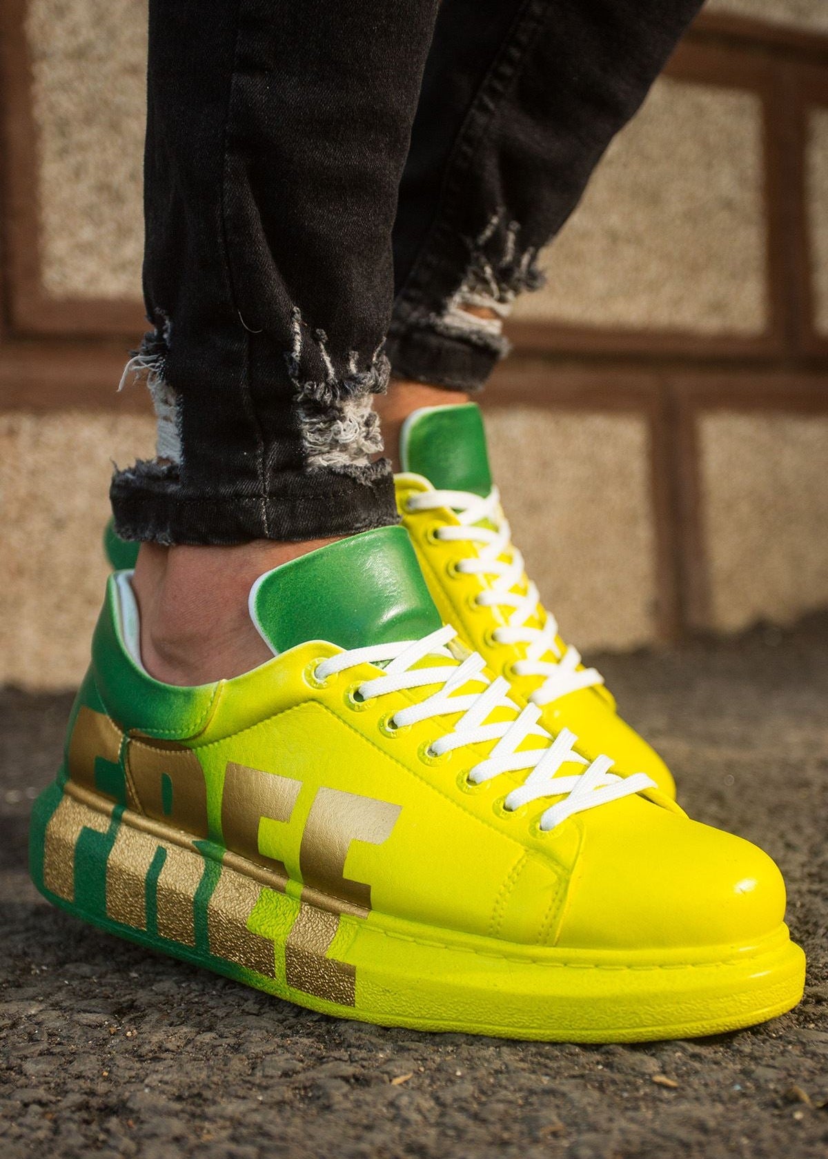 Apollo Moda  Men's Genova "FREE" Yellow/Green – product view 6