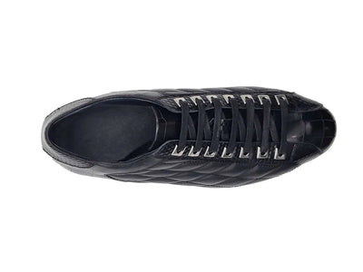 Carrucci Shoes Men’s Luxury Quilted Leather Sneaker Crocodile KS62