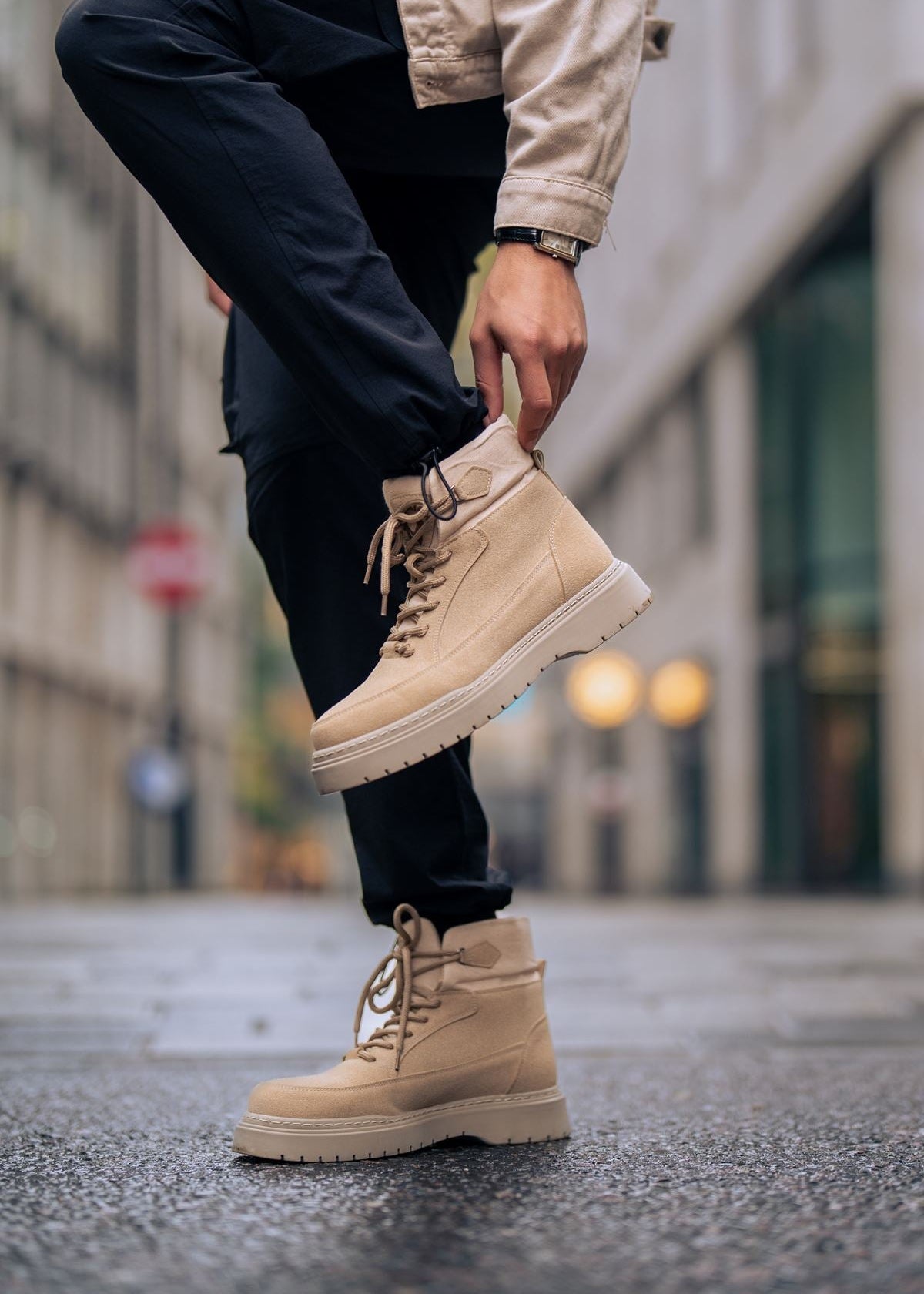 Apollo Moda  Men's Monaco Beige Boots – product view 2