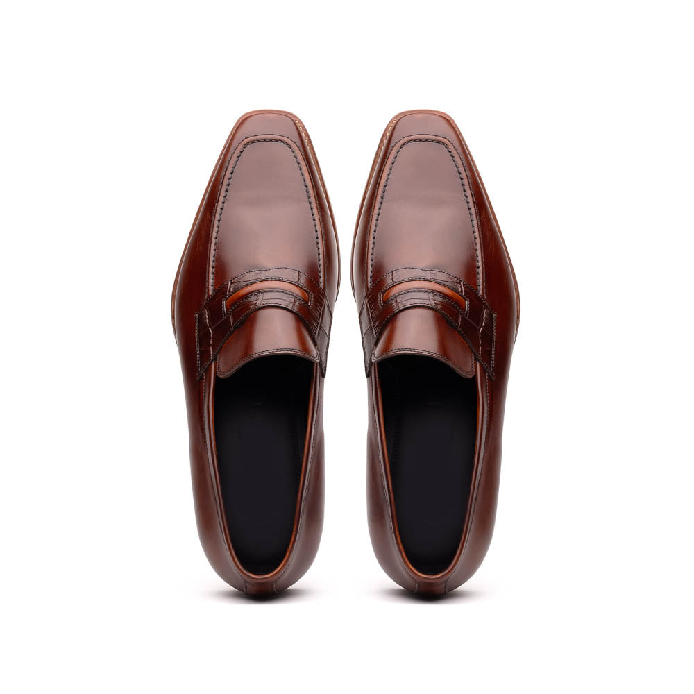 Zelli Italia 15-703-CGN MEO Hand Burnished Loafers Cognac Back View