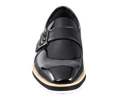 Amali Skyler Black Monk Strap Shoes — product view 4