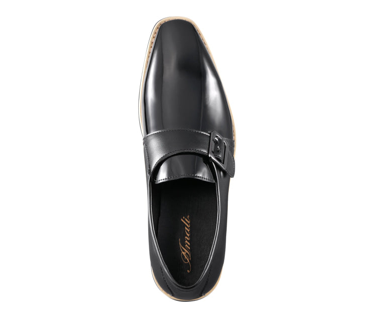 Amali Skyler Black Monk Strap Shoes — product view 3