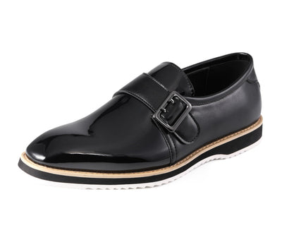 Amali Skyler Black Monk Strap Shoes — product view 1