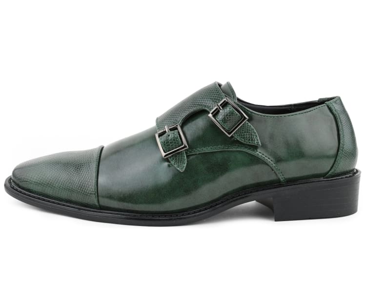 Bolano Bancroft Hunter Green Monk Strap Shoes — product view 3