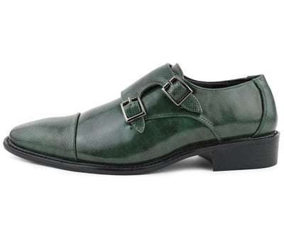 Bolano Bancroft Hunter Green Monk Strap Shoes — product view 3