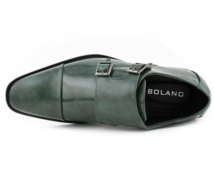 Bolano Bancroft Hunter Green Monk Strap Shoes — product view 4