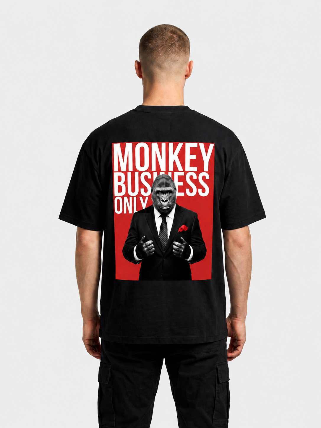 Apollo Moda  'Monkey Business Only' Oversized Graphic Tee – product view 1