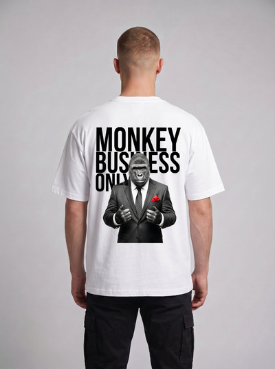 'Monkey Business Only' Oversized Graphic Tee