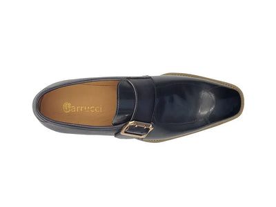 Carrucci Shoes Monkstrap Slip On Classic Leather Patent KS51538P