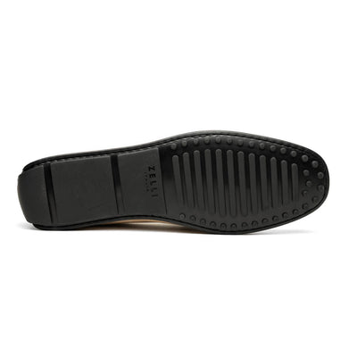 Zelli Italia Men's 36-300-BON MONZA Sueded Italian Calfskin Driver Bone / Chestnut