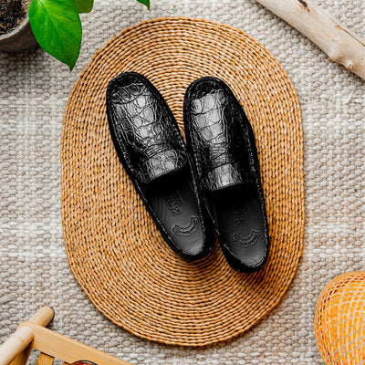 Zelli Italia Men's 31-103-BKM MONZA Crocodile Driver, Black