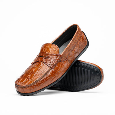 Zelli Italia Men's 31-103-CGM MONZA Crocodile Driver, Cognac